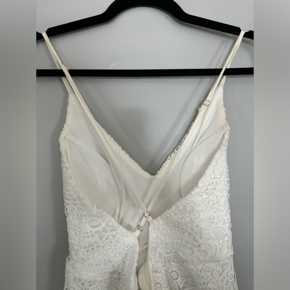 SELFIE LESLIE MON AMOUR LACE DETAIL TULLE MESH HEM DRESS WHITE - M - Picture 5 of 6